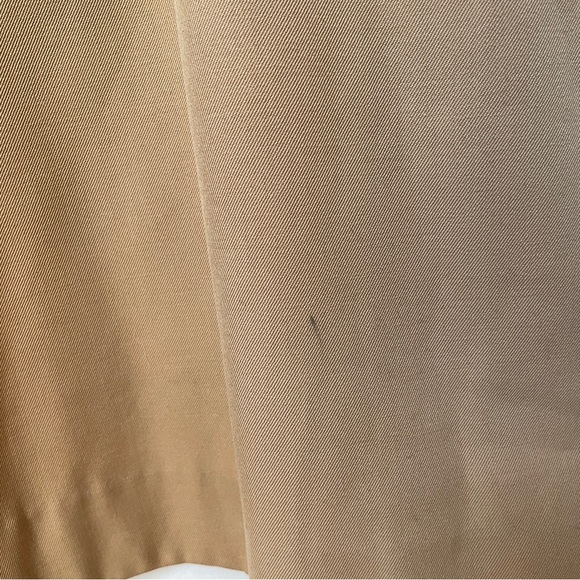 Vintage Tan Wool Shirt Dress with Orange Red Collar, Trim, Belted - Picture 16 of 16